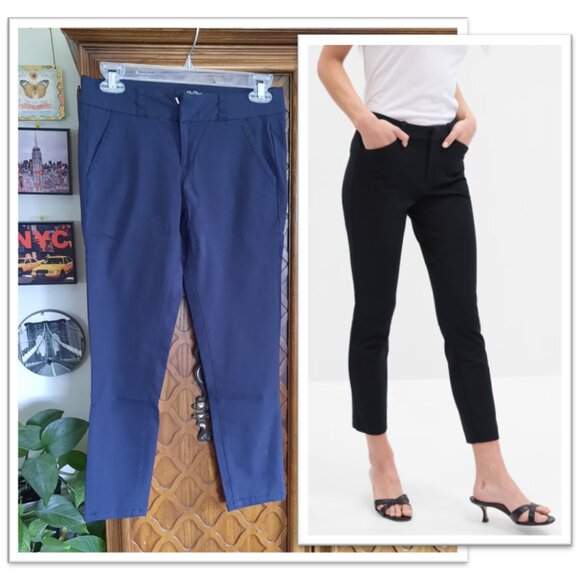 BeBop Bi-Stretch Cropped Skinny Ankle Pants - Dark Navy, Size 3/4 - Picture 16 of 16